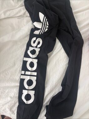 adidas Black leggings with White Trefoil Logo
